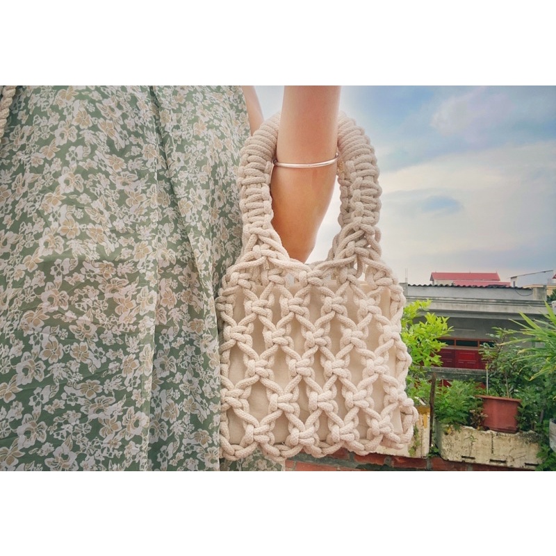 Túi xách đan lưới macrame