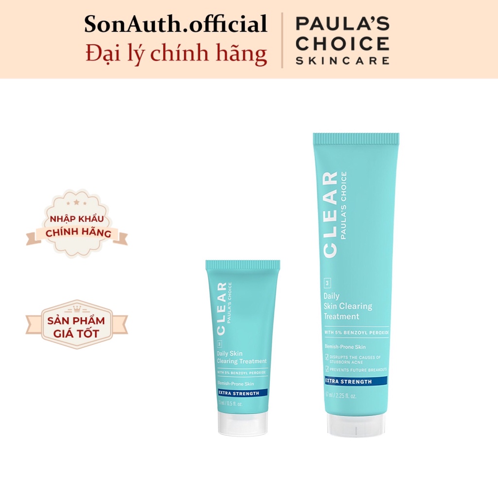 Kem Chấm Mụn Paula's Choice Clear Extra Strength Daily Skin Clearing Treatment 5% Benzoyl Peroxide