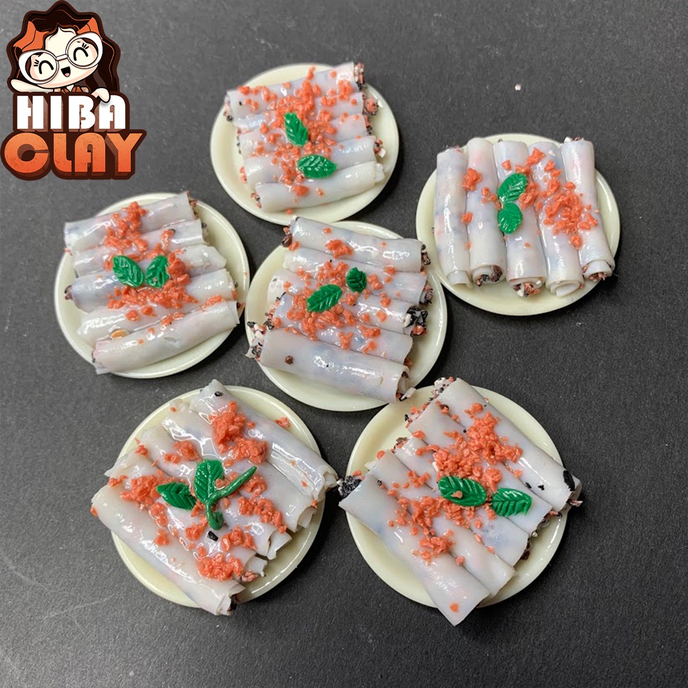 Mô hình 1 đĩa bánh cuốn, Mini Food, đồ ăn tí hon , đồ ăn mini mô hình cho búp bê DIY