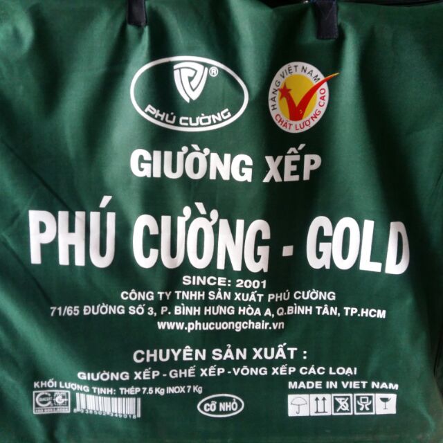 Giường xếp PHÚ CƯỜNG. Cỡ nhỏ . Cỡ lớn