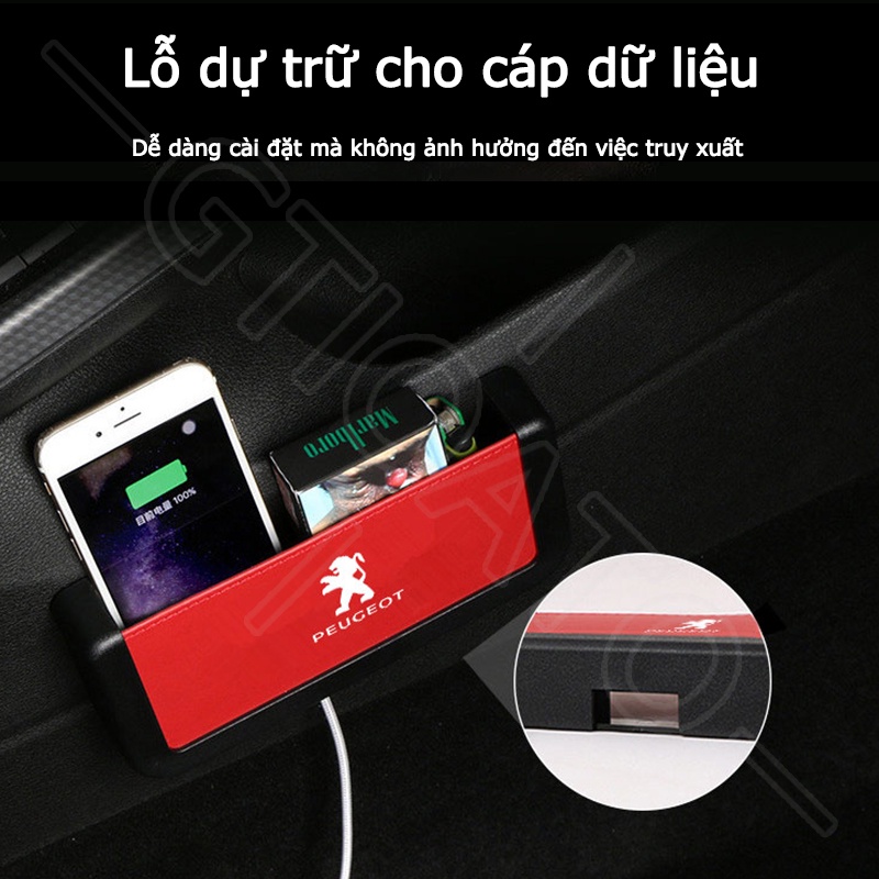 GTIOATO Hộp Đựng Điện Thoại Trên Oto Hộp Đựng Điện Thoại Trên Xe Túi Đựng Điện Thoại Trên Ô Tô Khay ĐựNg Đồ Ô Tô HộP ĐựNg Đồ TrêN Ô Tô Phụ Kiện Xe Hơi Cho Peugeot 3008 2008 307 405 207 208 206 306 5008 406 407 308 4008 Rcz 408