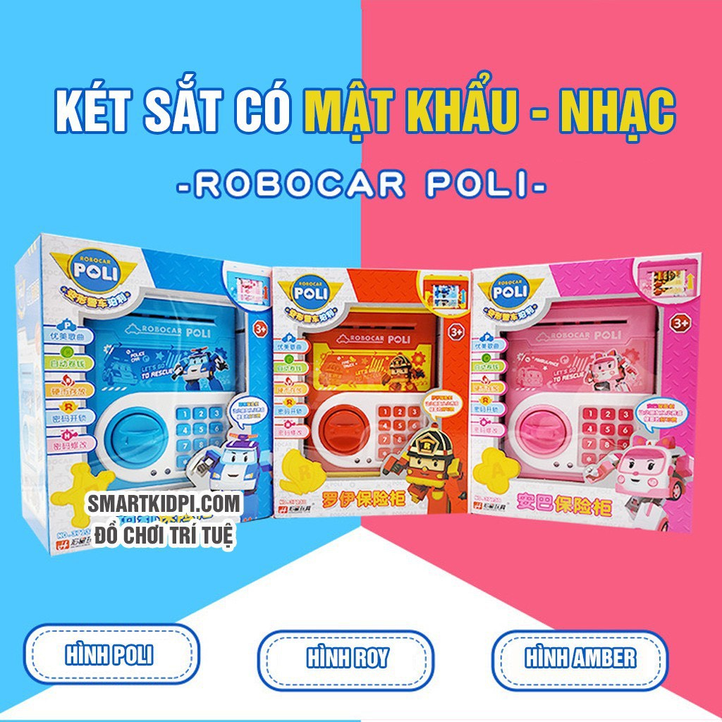 Đồ chơi trẻ em , đồ chơi thông minh Két Sắt Nhựa Phiên Bản Poli & Các Bạn 🌸🌸 Có Đèn Âm Thanh Password
