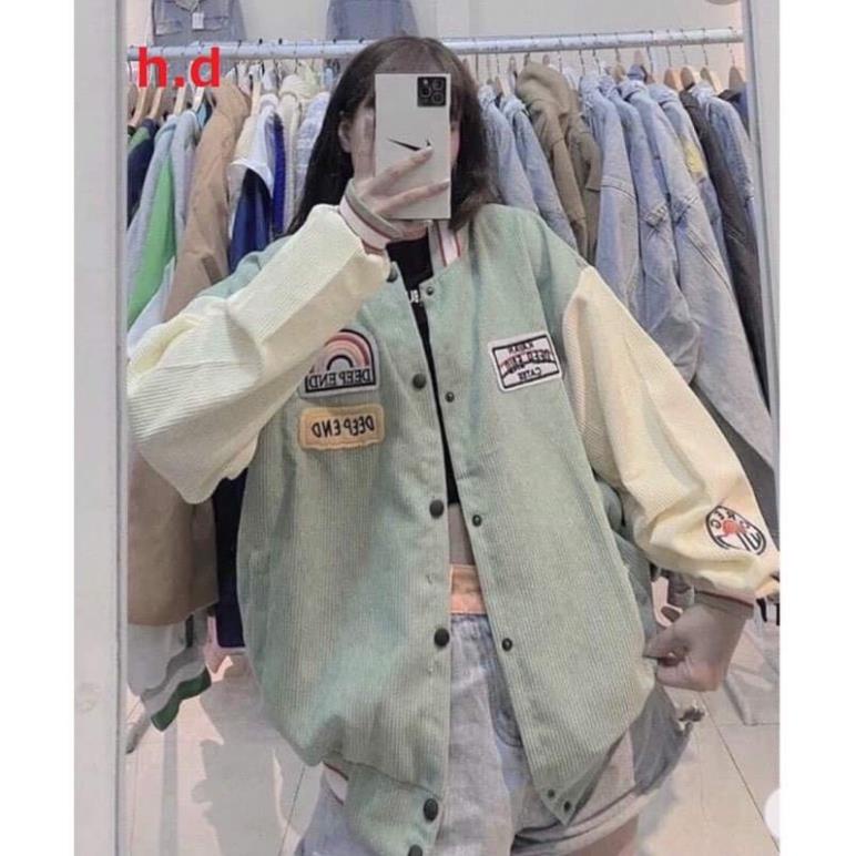 Áo BOOMBER UNISEX- Áo khoác chất nhung tăm FREESIZE dáng rộng