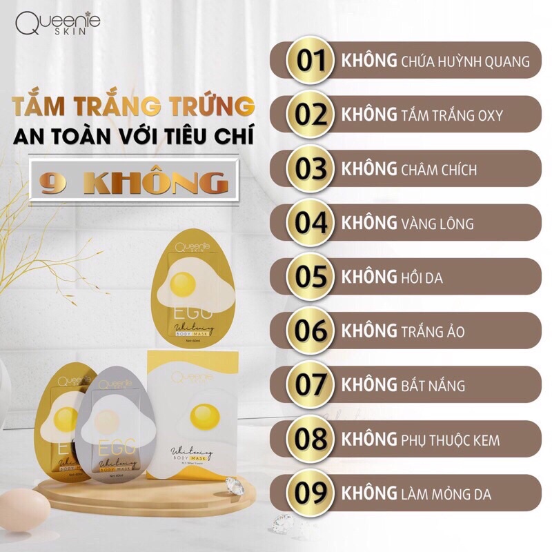 3 Gói TẮM TRẮNG TRỨNG GÀ QUEENI