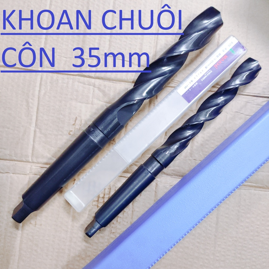 Mũi khoan chuôi côn 35mm, chuôi côn MT4, chiều dài lưỡi 190mm,chiều dài tổng 339mm