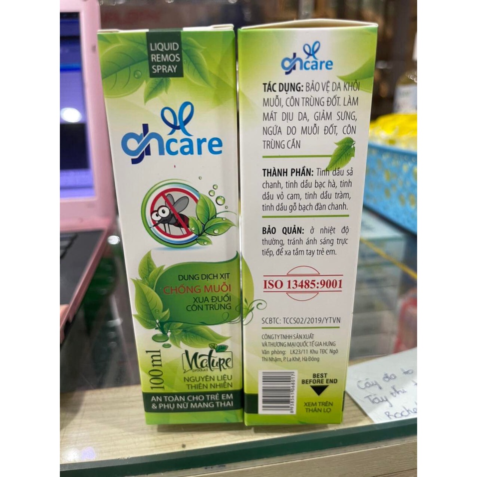 Xịt chống muỗi Remos spray Ghcare 100ml-cho bé sơ sinh-mẹ bầu