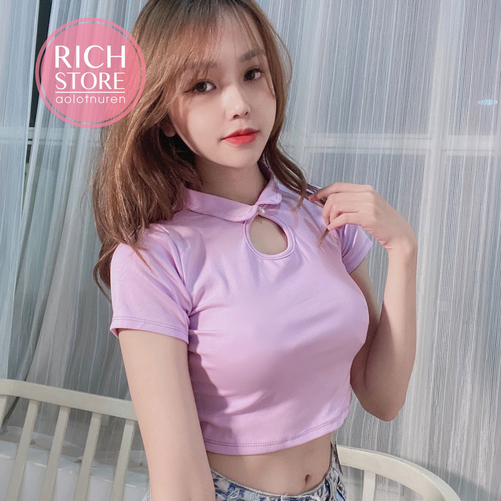 Áo croptop tay ngắn 5 màu siêu xinh LIKANO CRT64