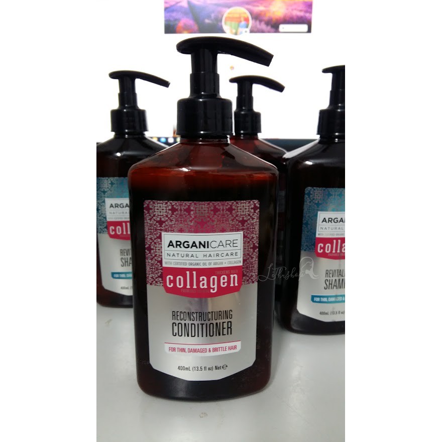 [Cặp gội xả ] Dầu gội hữu cơ Arganicare Collagen 400ml - Pháp