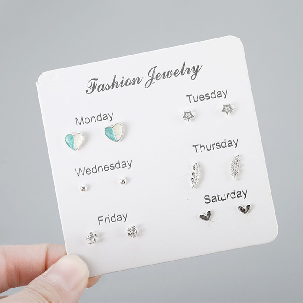 Set 6 đôi khuyên tai kim loại đơn giản thời trang cho nữ