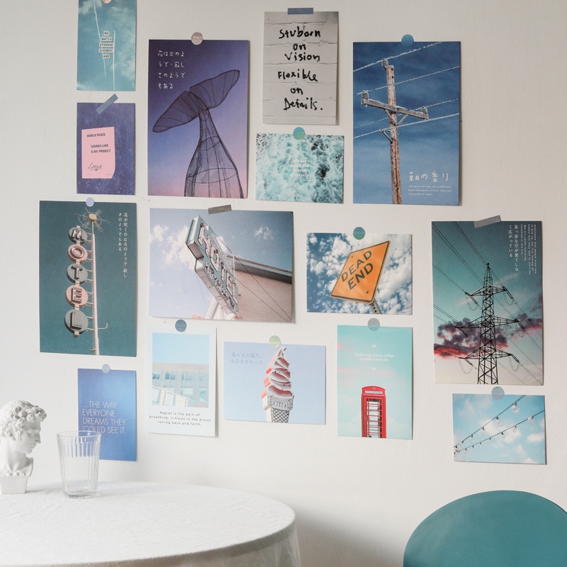 15 ins thẻ trang trí tường Bắc Âu phòng ngủ phòng ngủ dán tường tranh trang trí thẻ trang trí màu Nhật Bản