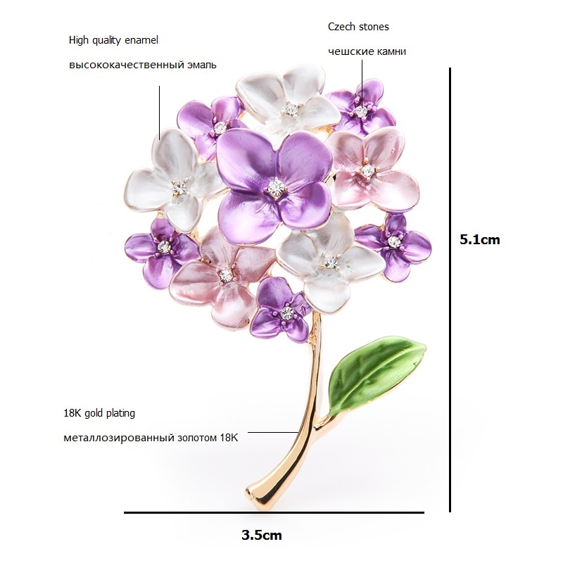 Ghim Cài Áo Hình Hoa Tử Đinh Hương Màu Đỏ/Xanh Dương/Tím Cho Nữ