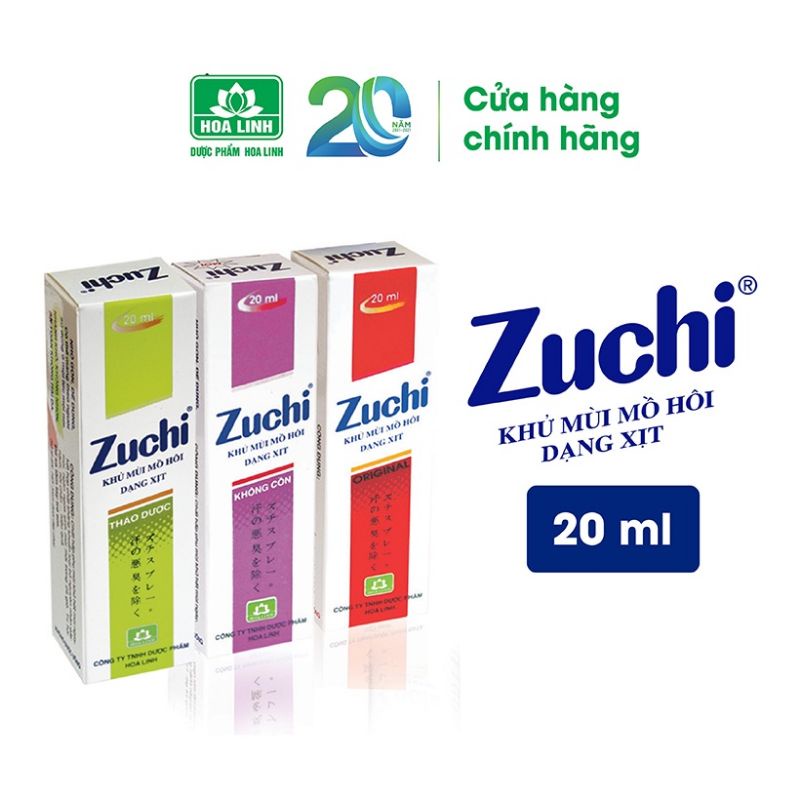 Zuchi xịt nách 20ml - xịt khử mùi mồ hôi