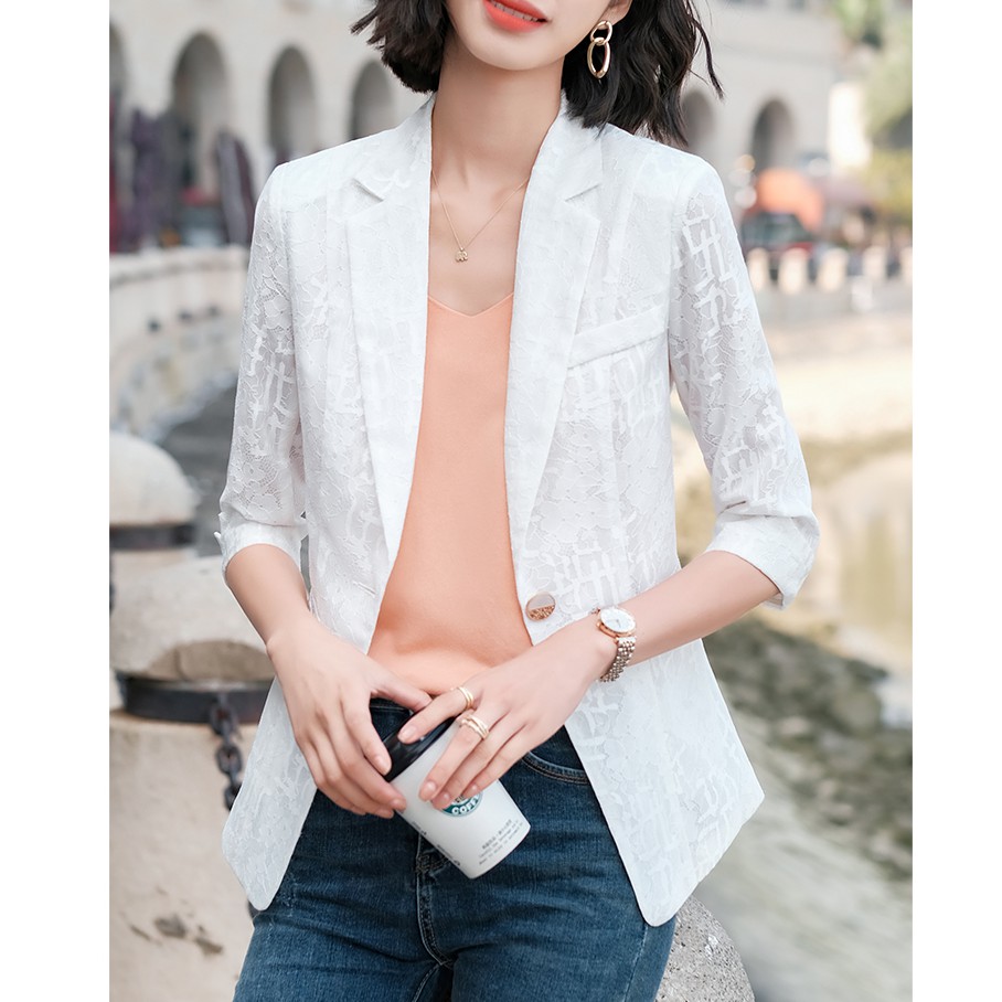 Áo Khoác Nữ Tay Lửng Phối Ren Thời Trang Size M-3Xl | BigBuy360 - bigbuy360.vn