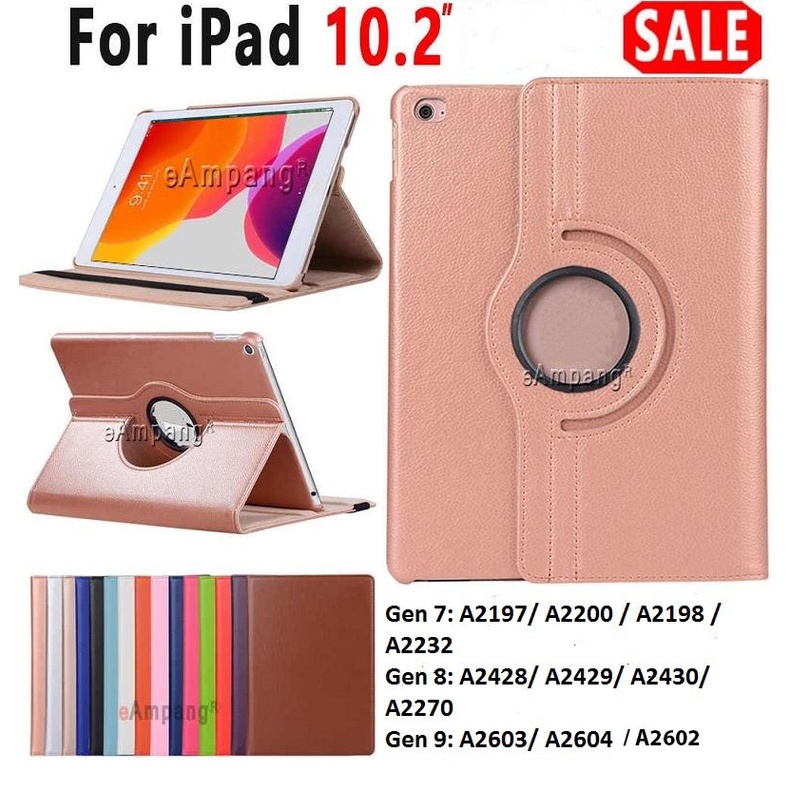 Bao da iPad Gen 7/8/9 (10.2 inch) xoay 360 giá rẻ nhiểu màu