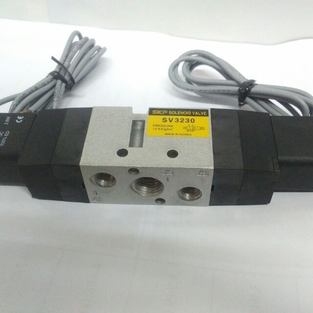 Van điện từ solenoid 5/2 ren 13 2 coil điện ren 13 Hàn Quốc