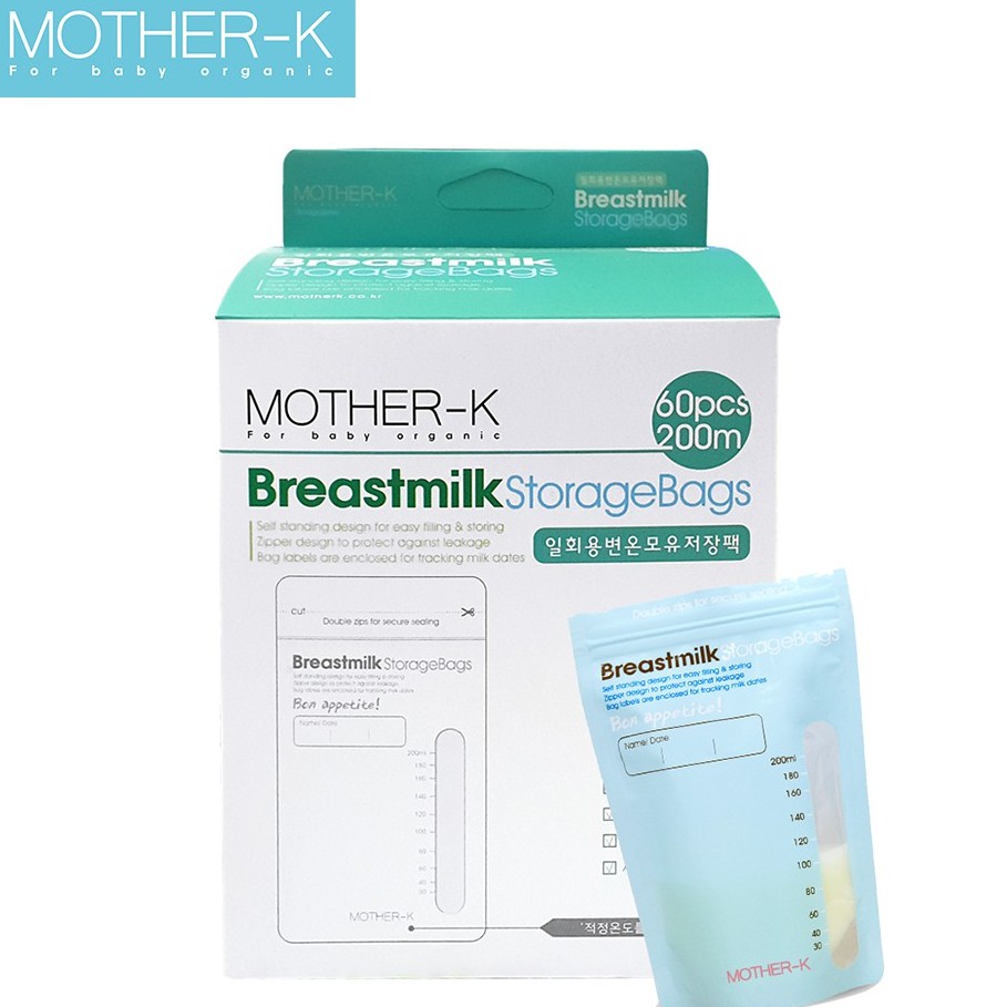 Túi trữ sữa Mother-K cảm biến nhiệt 200ml (60c)