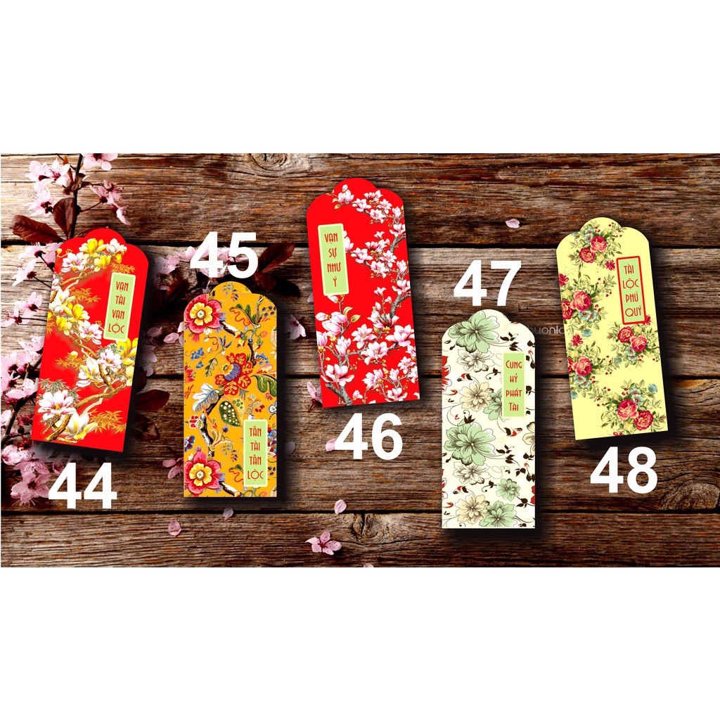 Bao lì xì tết 2023 Combo 50 bao giá sỉ đẹp độc lạ [80 mẫu] theo yêu cầu