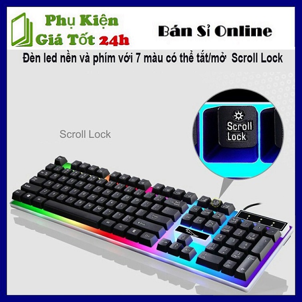 Bộ Bàn Phím Gaming có dây Kèm Chuột Máy Tính Con Báo Có LED 7 Màu Ấn Tượng