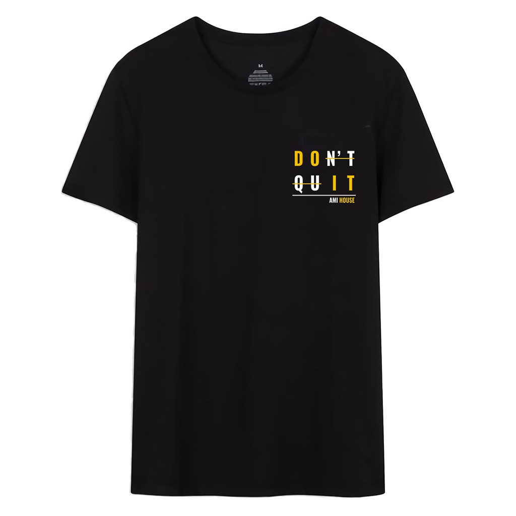 Áo thun tay lỡ AMIHOUSE phông form rộng dont quit mầu trắng và đen