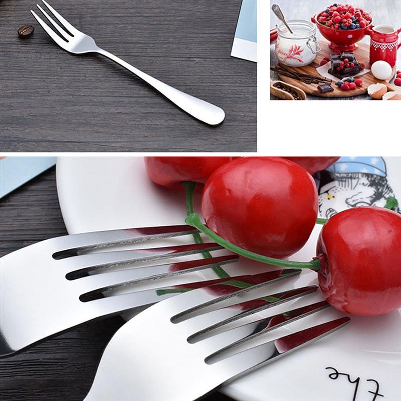 1 Muỗng / Nĩa Cán Dài Bằng Thép Không Gỉ