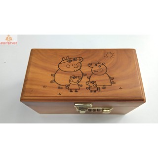 Hộp đựng tiền tiết kiệm mẫu gia đình heo Peppa
