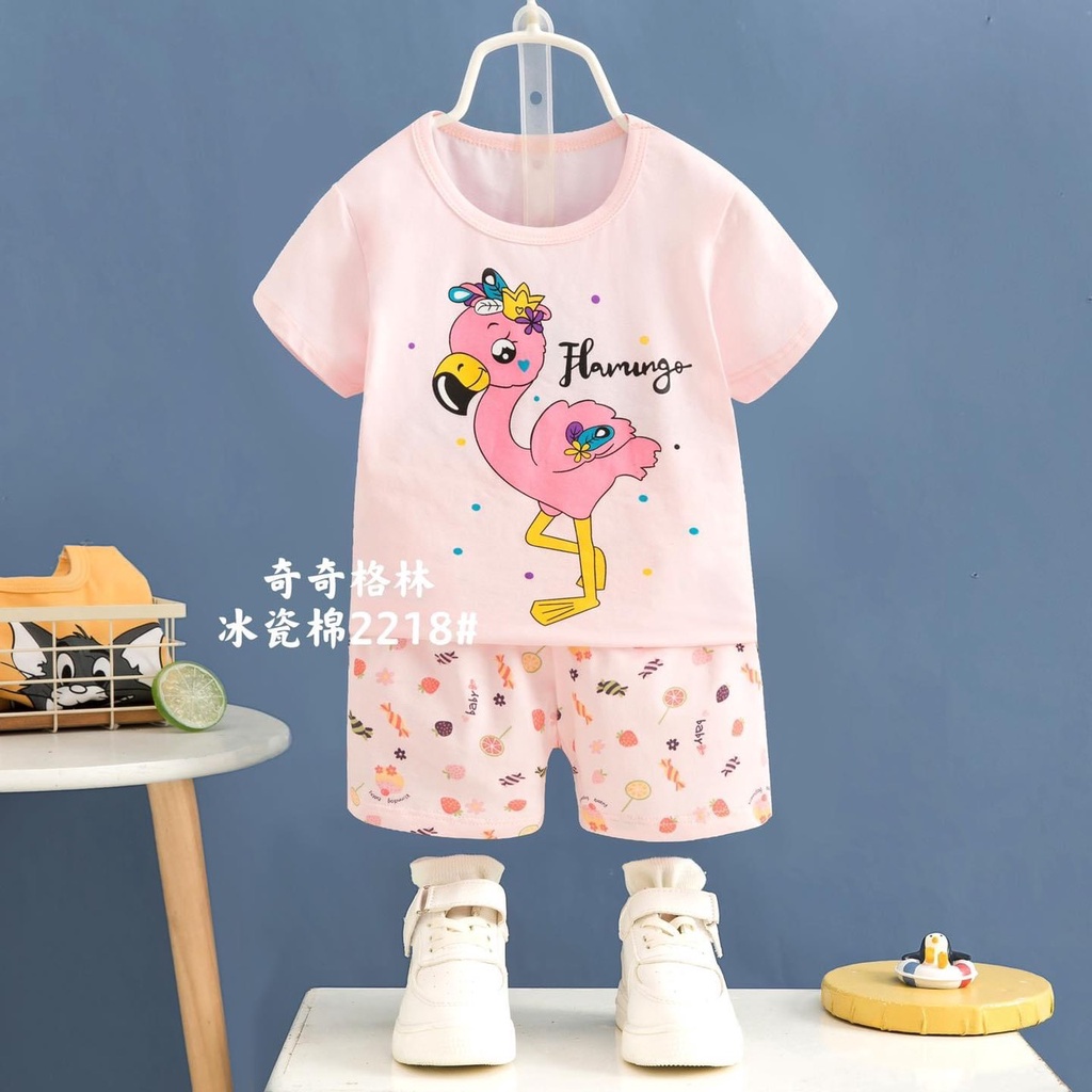 (size nhí)Đồ Bộ Cộc Tay size 1-5tuổi, Đồ Bộ Ngắn Tay Chất Thun Cotton Cho Bé Gái 9-15kg