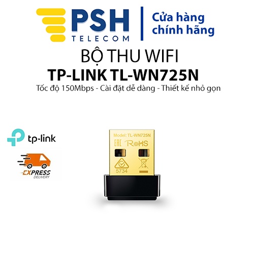 USB thu sóng wifi TP-Link TL-WN725N, thiết bị mạng không dây TP-Link TL-WN725N 150Mbps PSH Telecom