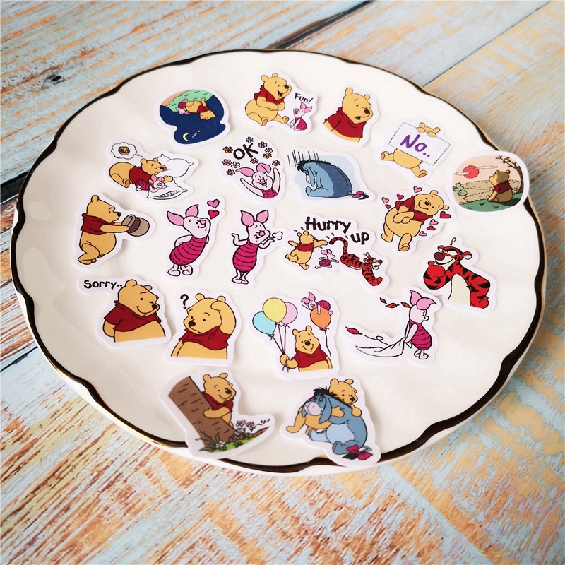 Bộ 40 miếng hình dán gấu Pooh - Disney hỗn hợp trang trí sổ tay DIY Q-4 MJ08059