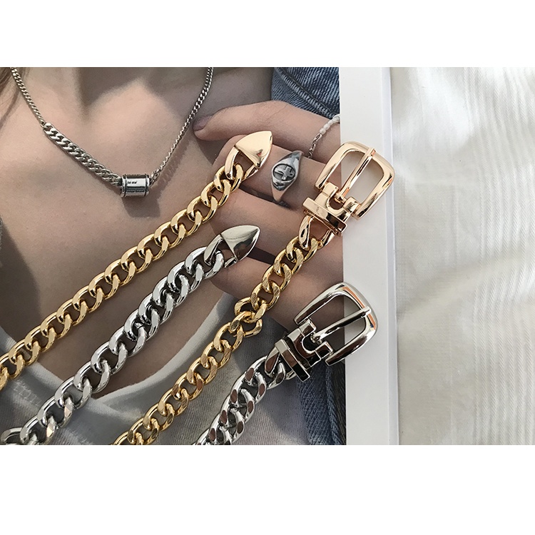 Dây Xích Kim Loại Đeo Thắt Lưng Phong Cách Hiphop Đơn Giản Thời Trang