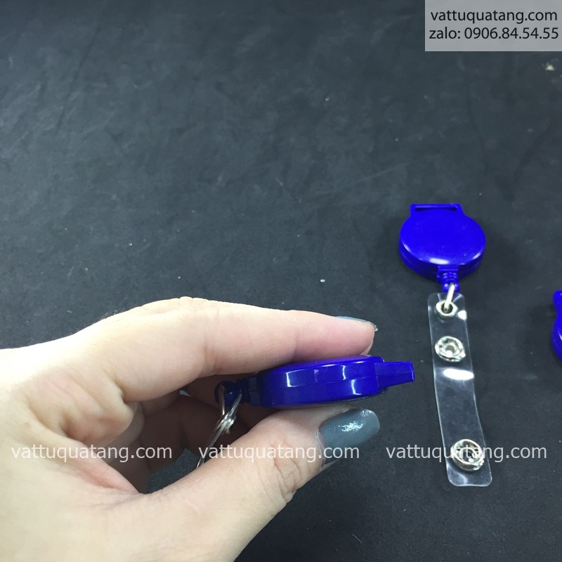 KẸP THẺ ĐEO BẢNG TÊN RÚT TRƠN - XANH DƯƠNG