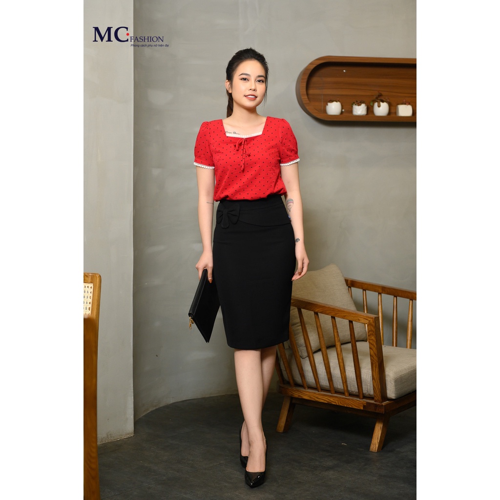 Áo Sơ Mi Kiểu Nữ Kẻ Sọc Caro Công Sở Mc Fashion Màu Vàng Đỏ TA965
