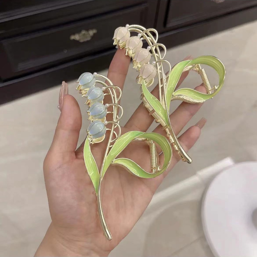 Kẹp Tóc Hình Hoa Lily Đơn Giản Cỡ Lớn Phong Cách Mới 2022 Cho Nữ