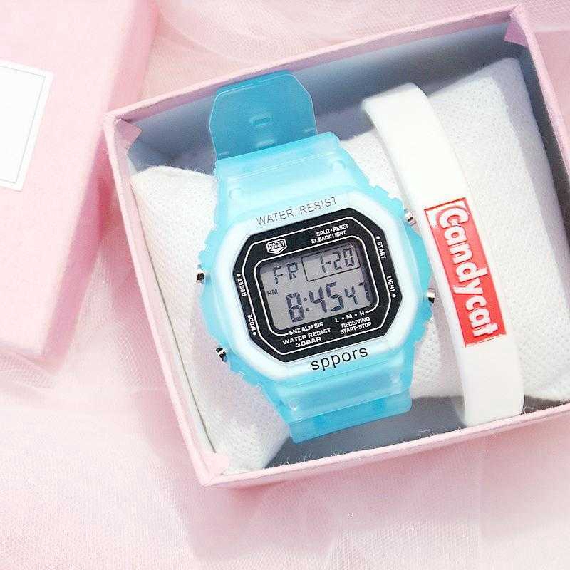 Đồng hồ LED mặt vuông dây đeo bằng silicon thời trang cho nữ | BigBuy360 - bigbuy360.vn