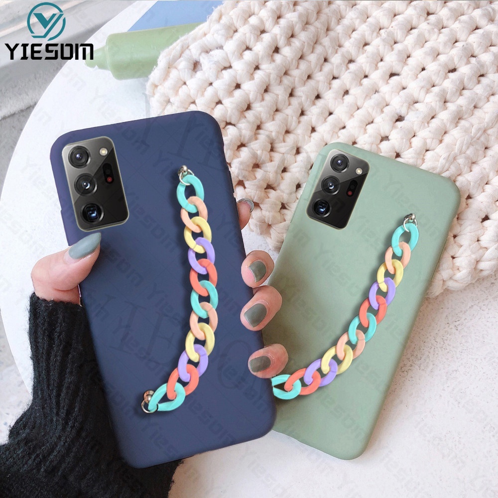 Ốp Điện Thoại TPU Màu Cầu Vồng Có Dây Đeo Tay Cho Samsung Galaxy Note 20 Ultra 10 Plus Note 10 Lite 9 8