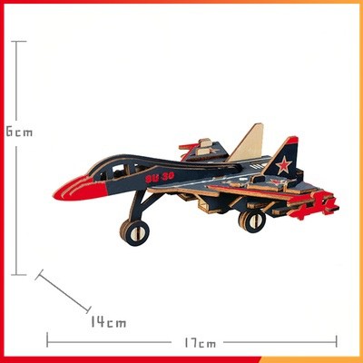 Đồ chơi lắp ghép gỗ 3D Máy bay chiến đấu SU30 phiên bản màu sắc
