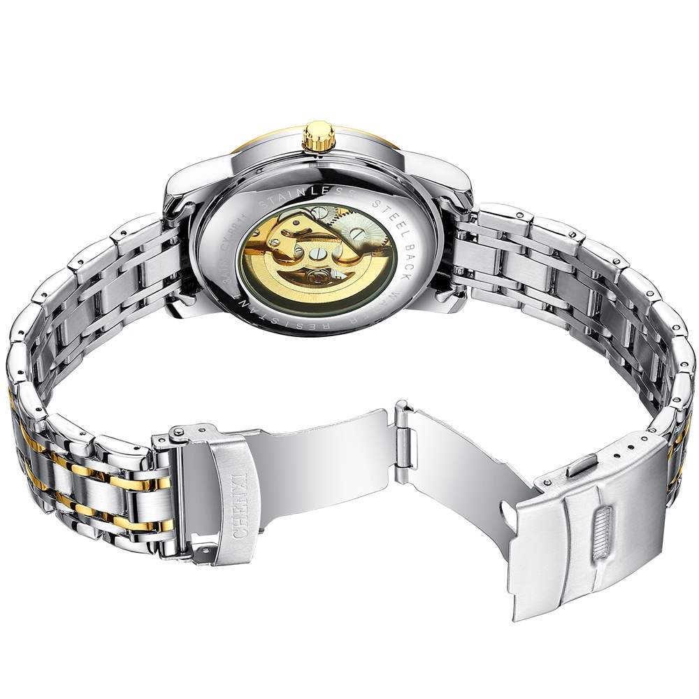 Đồng Hồ Cơ Tự Động Chexi Bằng Thép Không Gỉ Hoặc Da Dạ Quang Chống Nước Sang Trọng Thời Trang Cho Nam