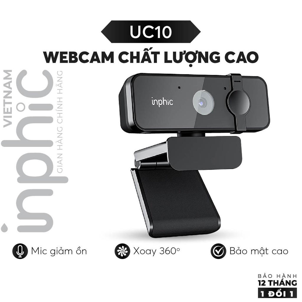 Webcam INPHIC UC10 Full HD 1080p Cực Nét Có Mic Dùng Cho Máy Tính Laptop Hỗ Trợ Học Tập và Làm Việc Online