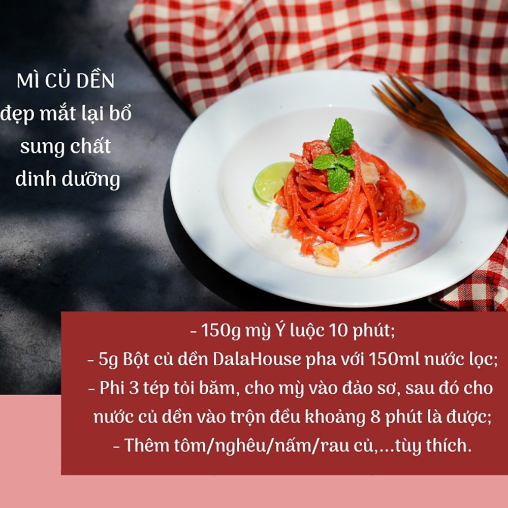 Bột củ dền Dalahouse - Nguyên liệu làm bánh, pha chế đồ uống, bổ máu 50Gr