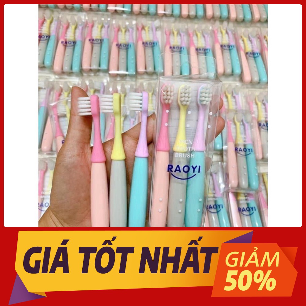 [Sale toàn shop] SÉT 3 bàn chải đánh răng RAOYI  cho bé