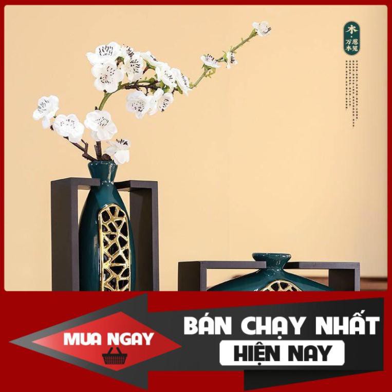 [SP BÁN CHẠY] Cặp bình lọ hoa gốm sứ xanh cổ vịt decor, cao cấp sang trọng