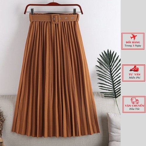 Chân váy nữ công sở xếp ly dáng dài ulzzang Hàn Quốc phong cách bánh bèo