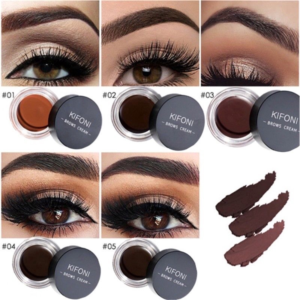 [Hàng mới về] Kem vẽ lông mày Kifoni với 5 màu tùy chọn kèm cọ trang điểm