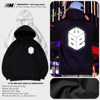 Áo nỉ hoodie phản quang 7 màu SWE chất nỉ bông dày ấm mềm mịn dáng rộng thoải mái