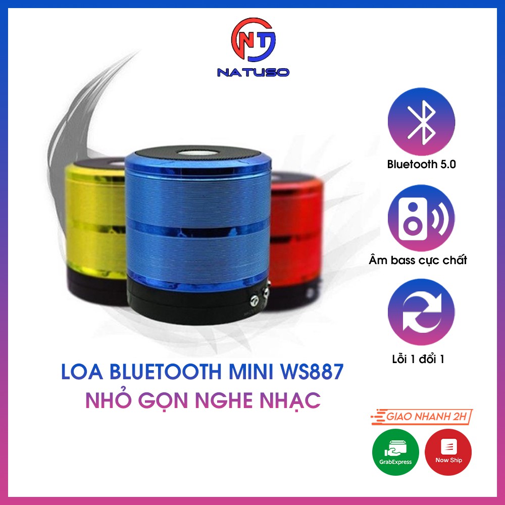 Loa bluetooth mini WS887 nhỏ gọn nghe nhạc không dây chất lượng