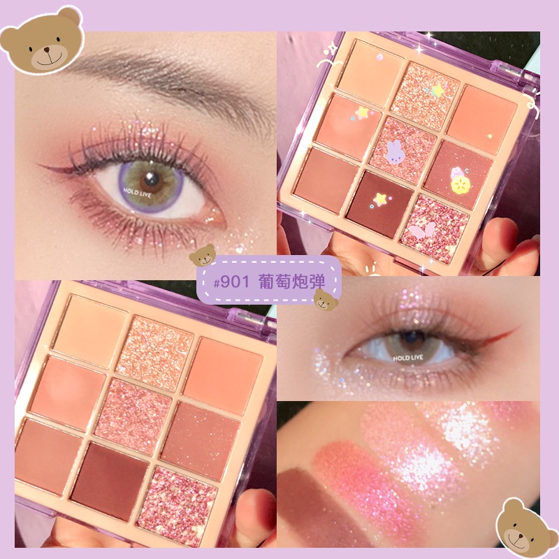 Bảng phấn mắt gấu HOLD LIVE mịn lì sương khói Maddie Bear Mist Eyeshadow Palette