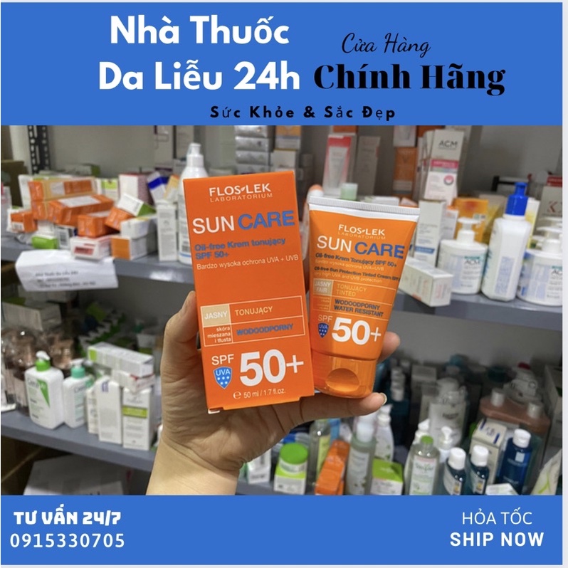 Kem chống nắng kiềm dầu Floslek Sun Care Oil Free Sun Protection Tinted Cream 50ml