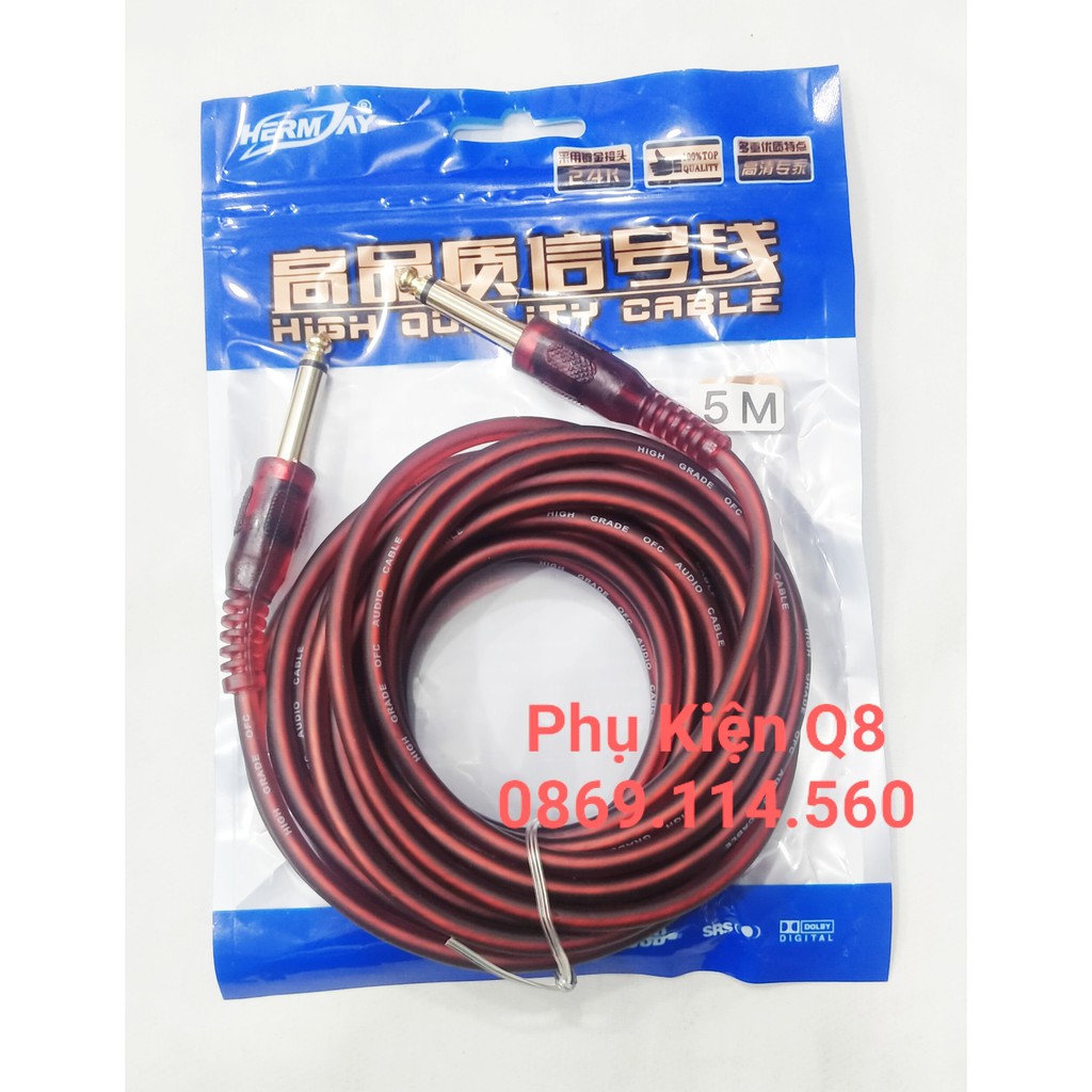 Dài 5 mét- Dây 2 đầu jack 6.5 ly