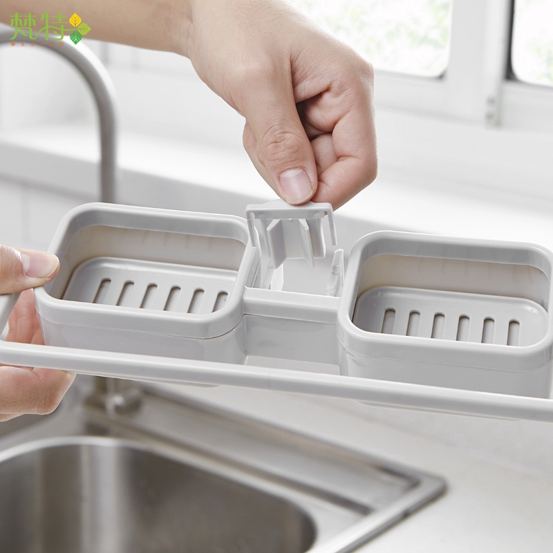 Kệ giá đỡ đựng xà phòng khăn lau khô ráo nước cho bồn rửa nhà bếp