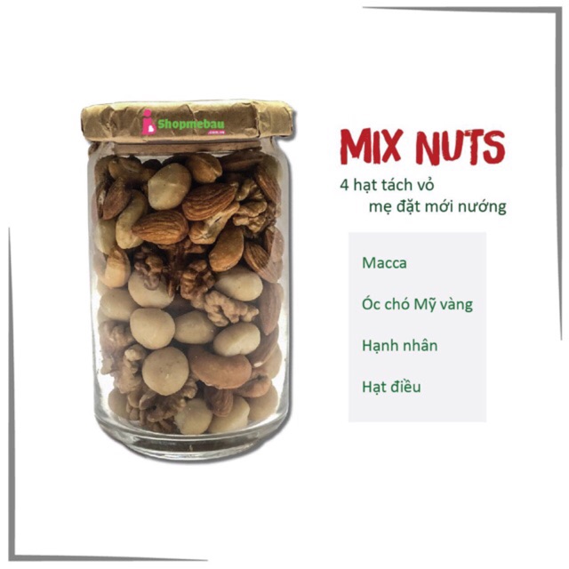 Mix 4 hạt không vỏ - nướng chín dậy vị dòn ngon