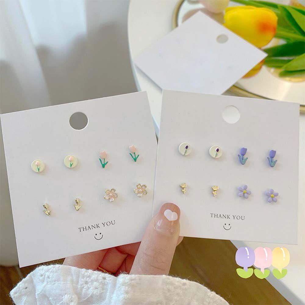 Khuyên Tai Hình Hoa Tulip Bằng Hợp Kim Đơn Giản Cho Nữ